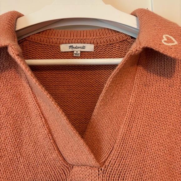 Madewell Heart Embroidered Polo Sweater - Picture 2 of 6